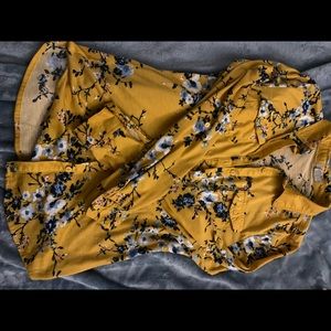 Yellow Floral Button Up